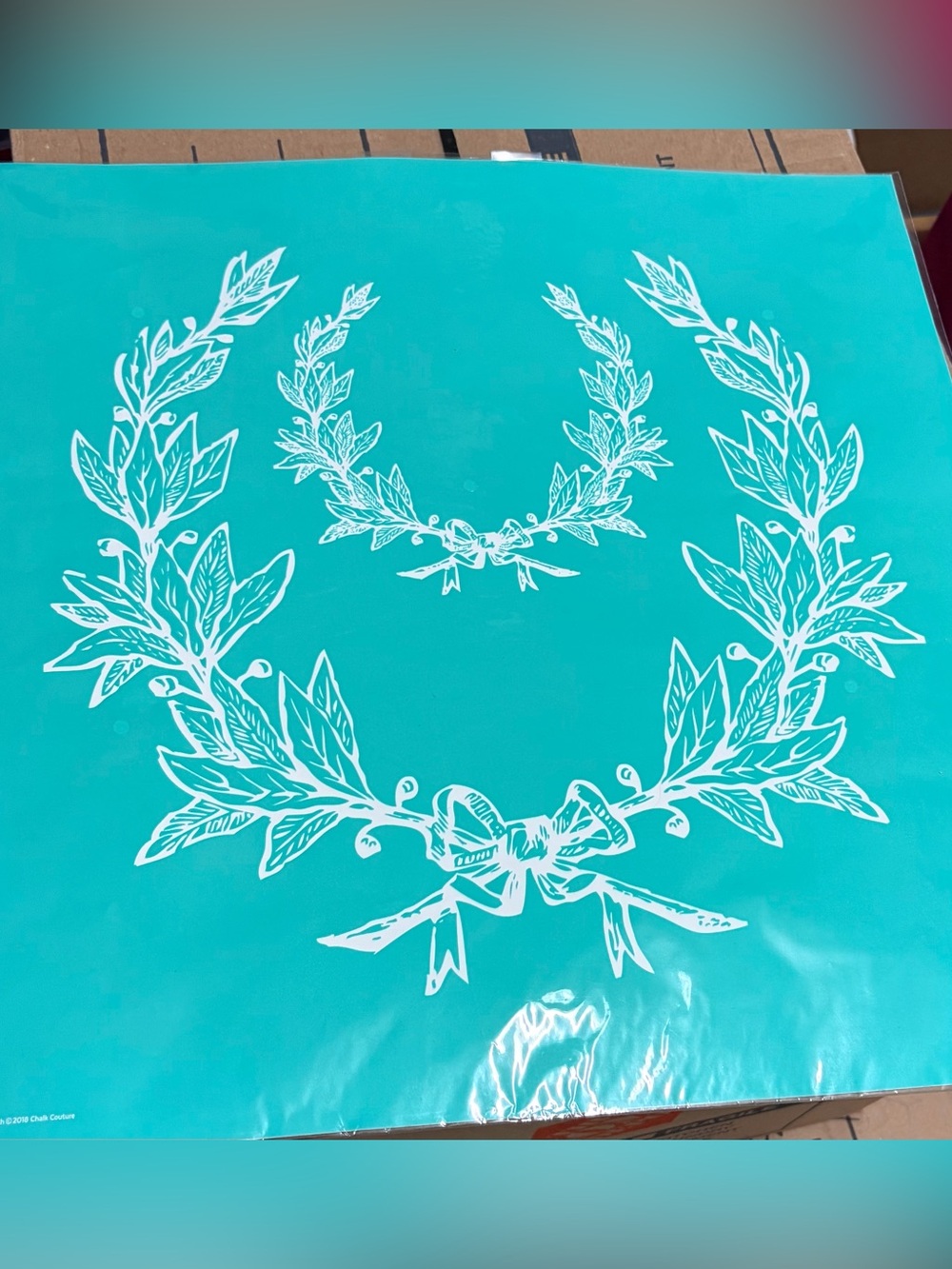 Vintage Laurel Wreath Large Small mesh screen transfers Chalk Couture 18x18 NIP